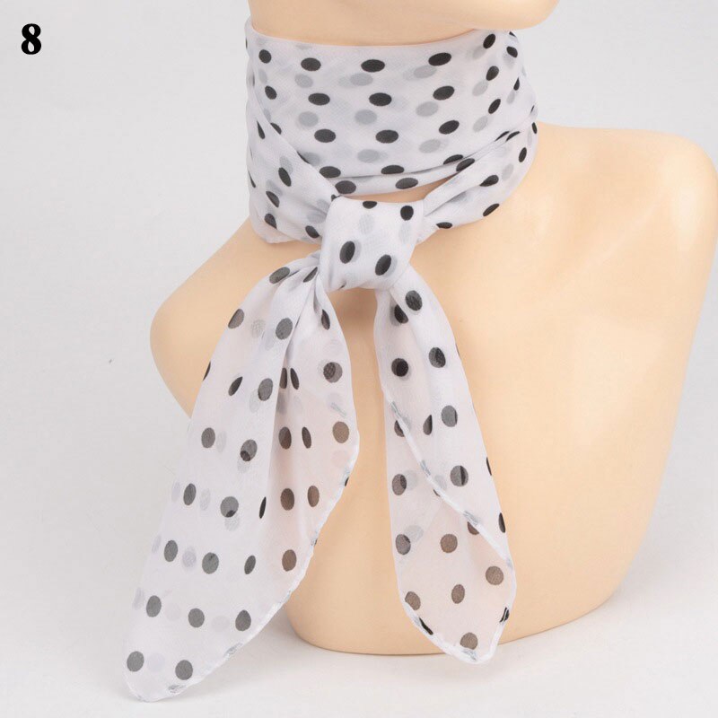 Foulard en mousseline de soie 65x65cm, carré, à pois, à la , pour femmes, châles, cravates, bandes, châles: 8