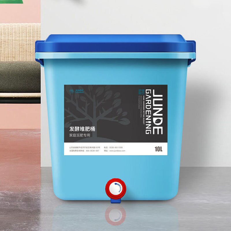 10L Kitchen Waste Compost Bin Home Fermentation Box Manure EM Bacteria Garbage Disposal Pokashi Garbage Can for Garden Patio