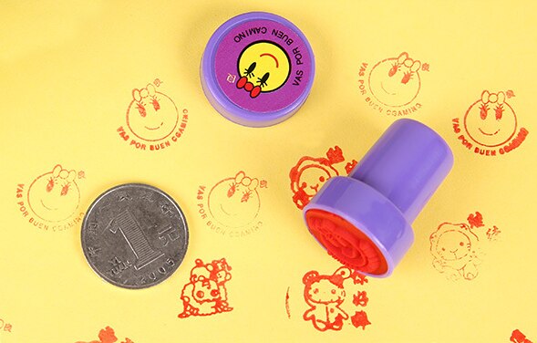 5 stk puslespil gummiudtryk forseglingsstempel indgraveret cirkulært mønster gummi legetøj tegneserie studerende segl lxx
