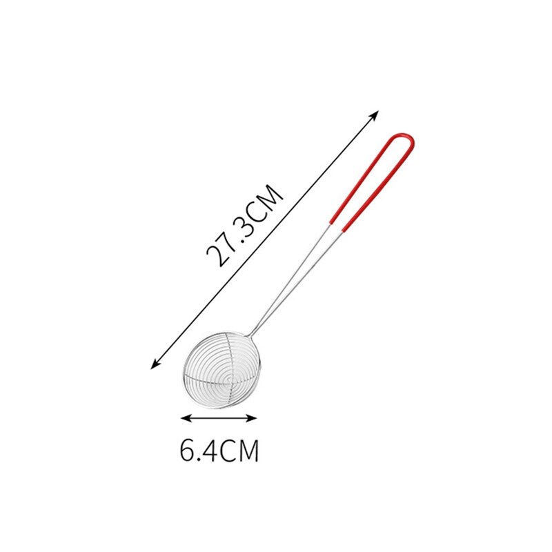 Colador de araña de acero inoxidable, cuchara pequeña para Skimmer, olla , tortelini, albóndiga, té y café, hierbas aromáticas, 1 ud.: 01