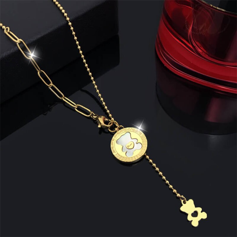 charm shell love bear chain necklace necklace for women golden animal necklace pendant jewelry Party