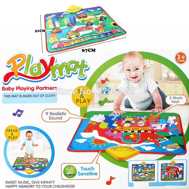 51x67 cm baby musical tapijt Kinderen Speelkleed baby Piano Muziek baby educatief mat Elektronische speelgoed Voor pasgeboren Baby