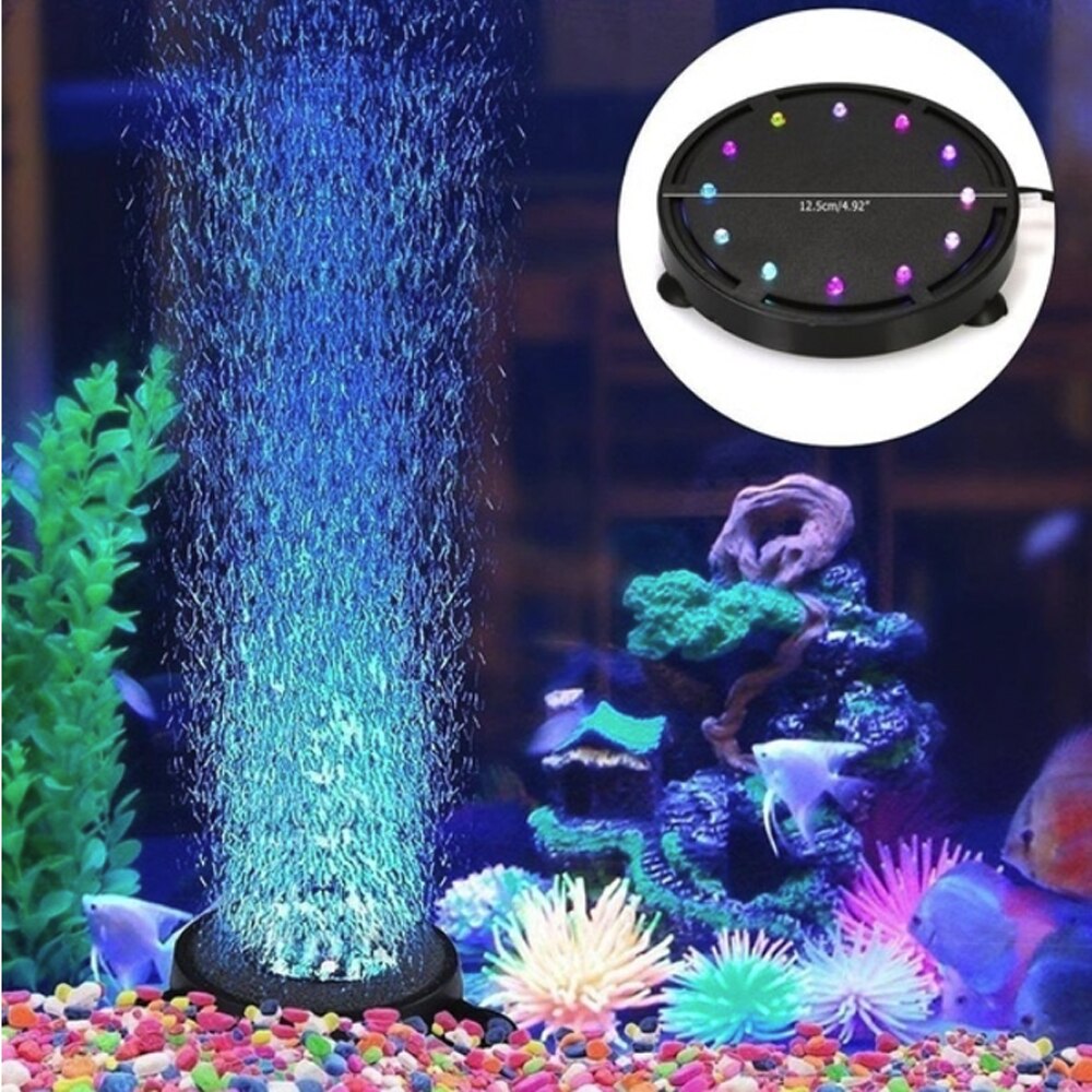 Vandtæt ledet luftboble lys 110-240v akvarium 2 størrelse farverig fiskeskål akvarium lampe akvarium led belysning vandfunktioner