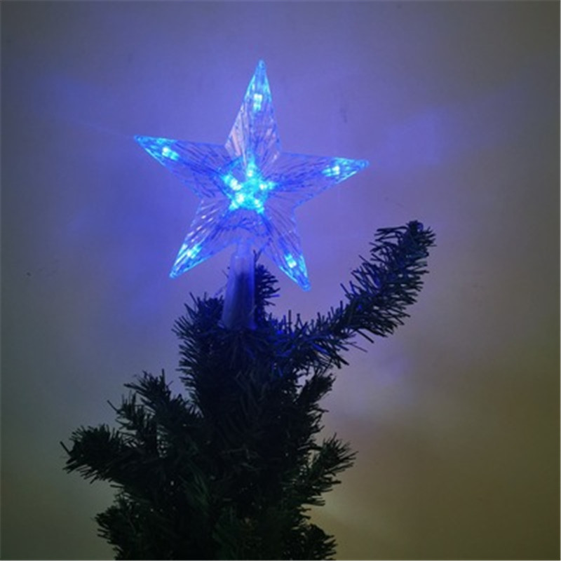 Joulu vilkkuva led-tähti valo joulukuusen silta tähden koristeet valo kotiin navidad kerst vuoden sisustus akkuvirta: Sininen / S 16 x 17cm