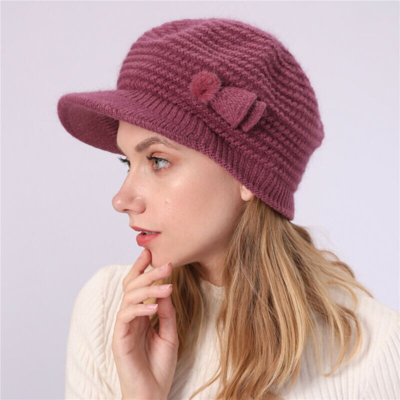 Winter Hat for Women Ladies Knitted Crochet Warm Slouchy Knit Baggy Ski Newsboy Caps Casual Plain Sweet casquette