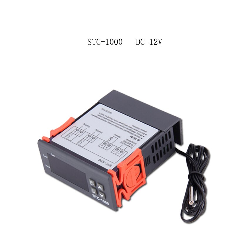 Digital LCD Temperature Controller Thermostat STC-1000 NTC Sensor Thermostat Regulator Heater Cooler Two Relay Output: STC-1000 12V