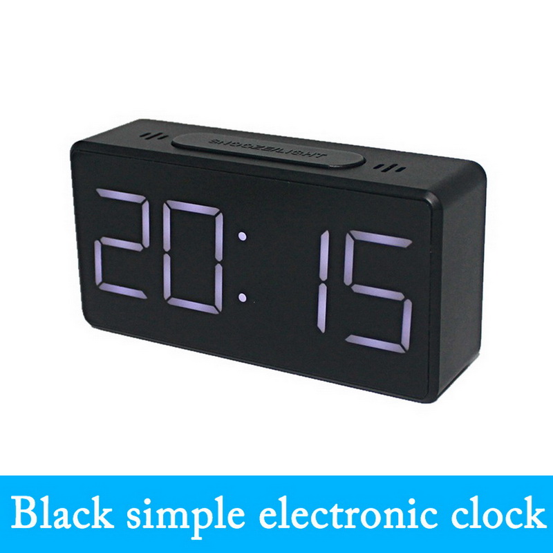 Digital Wecker Holz LED Alarm Zeit Anzeige Für Schlafzimmer Nacht Büro Kalender Temperatur LED-anzeige Holz Schreibtisch Uhr: M