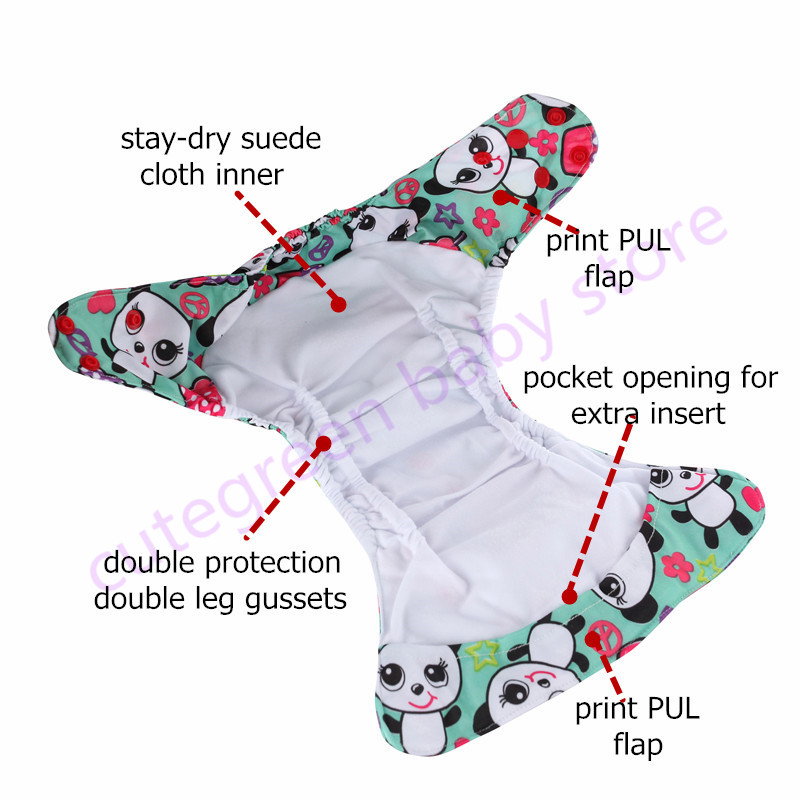 3 stücke Doppel Zwickel PUL Tasche Windel; Baby Tuch windeln wiederverwendbar; Waschbar Baby Windeln Schlauch; ökologische Windeln Baby Windel Abdeckung
