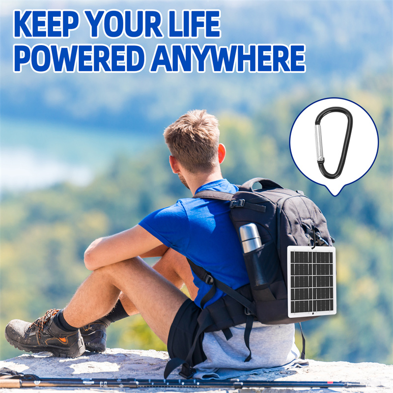 Panel słoneczny 3w z wodoodpornym akumulatorem usb do użytku na świeżym powietrzu, na wędrówki i kemping, przenośny bank ładowania telefonu komórkowego, panel ładujący