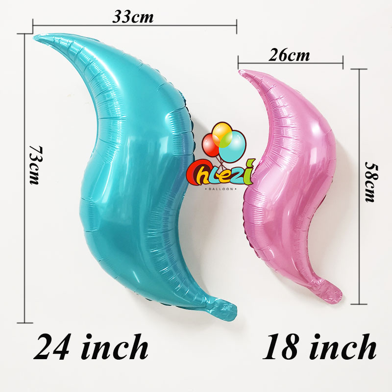 Globos de aluminio en forma de S con forma de flor y llama ondulada, 6 uds., 18/24 pulgadas, bricolaje, cola de sirena, decoración de boda, de cumpleaños, espectáculos