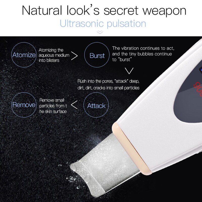 Ultrasonic Skin Scrubber Ultrasound Facial Skin Cleaner BIO Anion Ultrasonic Face Skin Peeling Massager Facial Scrubber