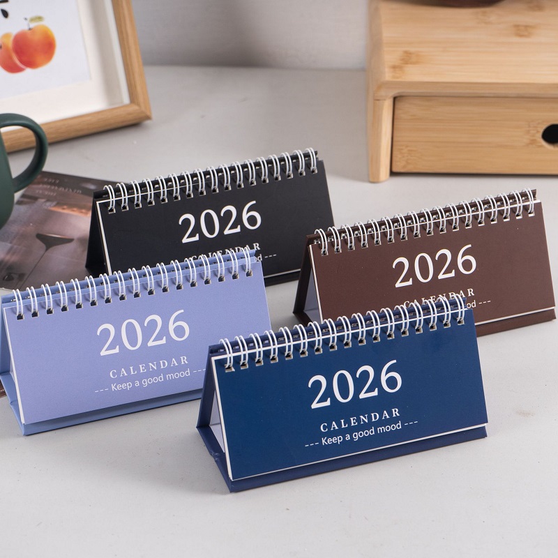 Simple Style English Mini Desk Calendar Desktop Display Portable Calendar Desktop Decoration Handmade Diary