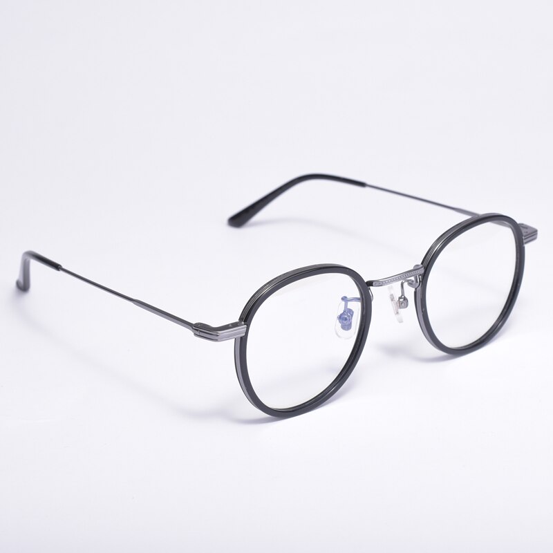 GM Round glasses women men Optical Frames GENTLE yeti Retro Eyeglasses Prescription glasses for Men Women: Black silver