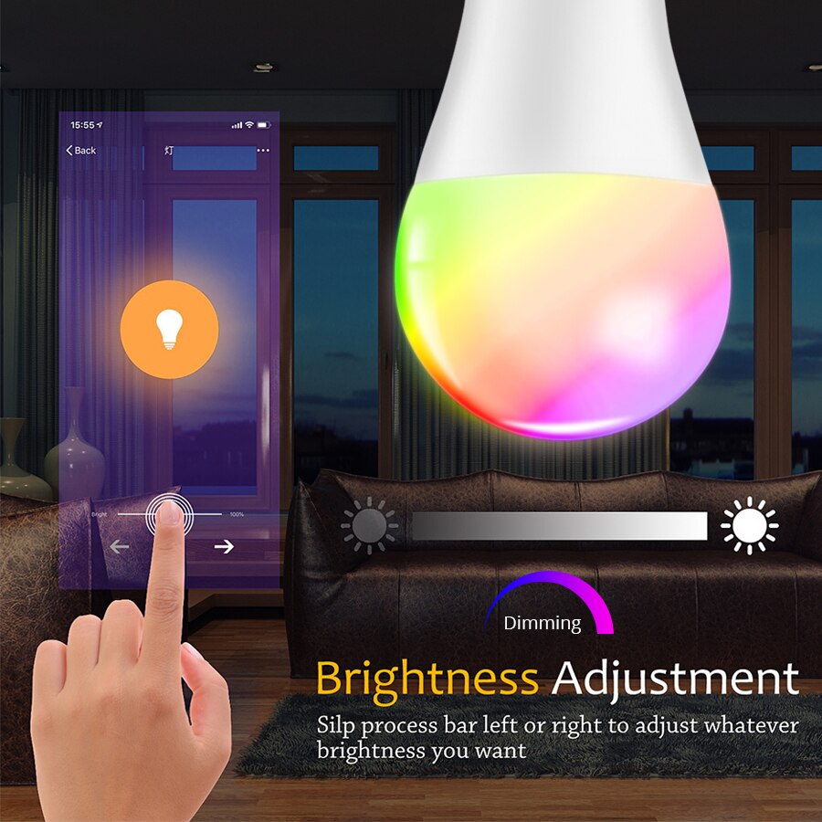 B22 Smart Led Lamp E27 RGBW 15W WiFi Lamp Bluetooth 4.0 Smart Lamp RGB + Wit Kleur Veranderen Dimbare AC85-265V Hotel Keuken Lamp