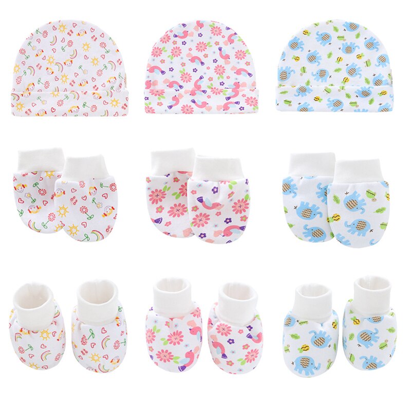 unisex 100% Baumwolle Baby Kappe, Bootie, und Baby Fäustlinge-Baby wesentliche für Neugeborenen-Baby Mädchen Zeug-Baby Junge Zubehör-B