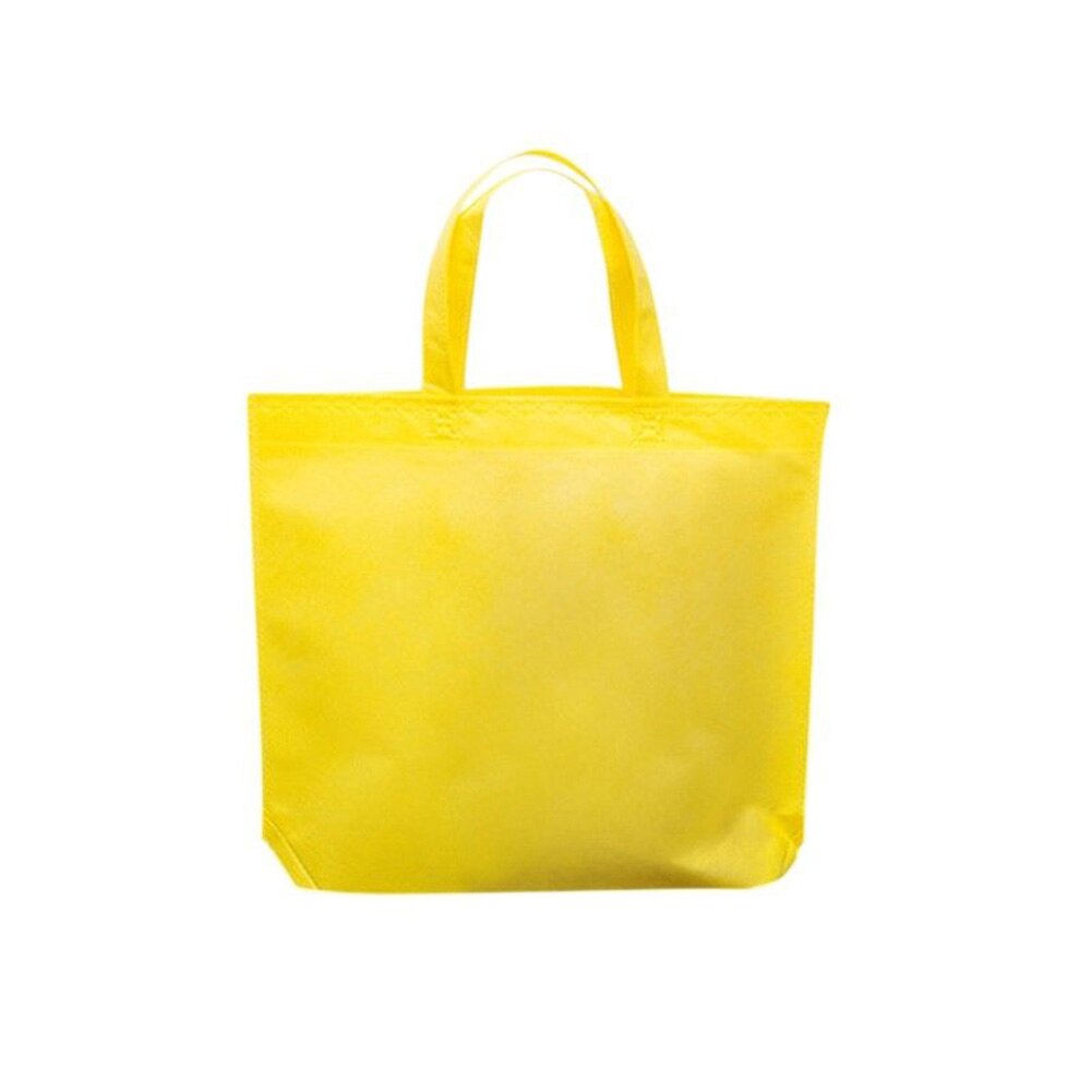 Herbruikbare Grote Canvas Katoen Stof Shopper Tas Vrouwen Schouder Tote Non-woven Milieu Case Organizer Multifunctionele: YELLOW / M
