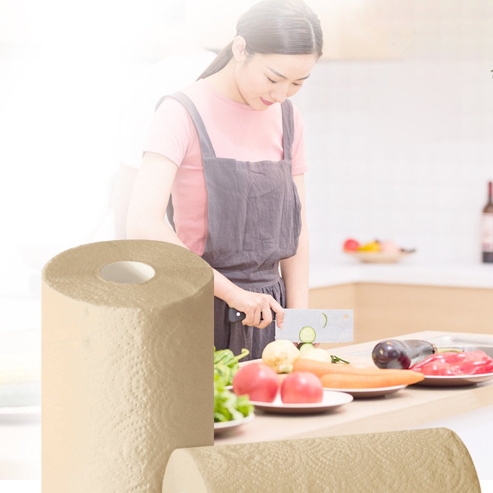 2-Layer 75-Section Bamboo Pulp Degreasing Absorbent Toilet Paper Soft And Thick Two Layers Water Absorption Paper 2 Pcs/Bag