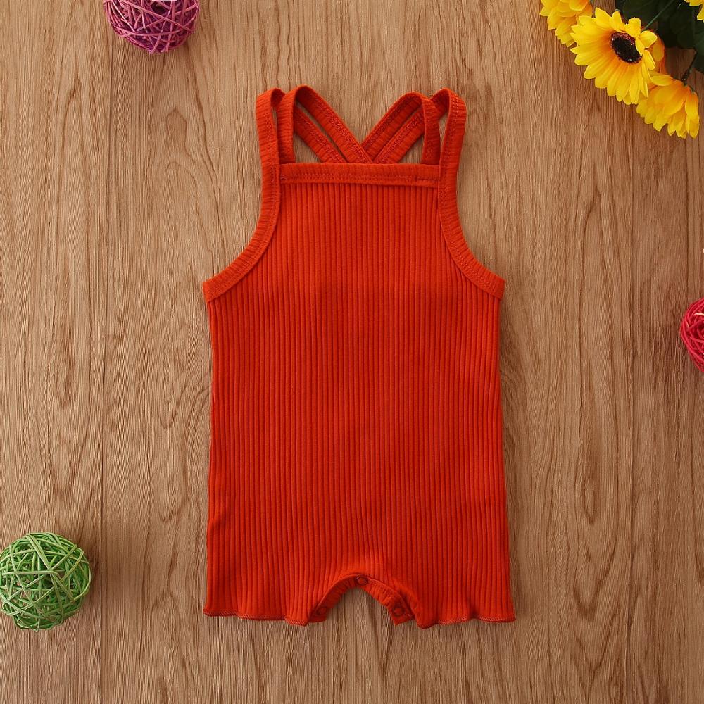Bébé vêtements d'été bébé enfants garçon fille infantile barboteuse combinaison coton tenues ensemble côtelé solide vêtements