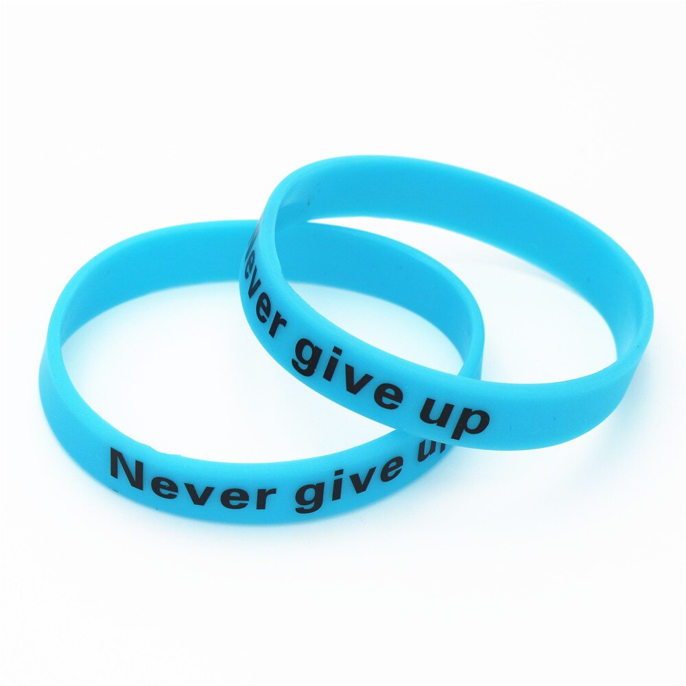 LUKENI, 1 unidad, pulseras de silicona luminosas que nunca se rinden, brazaletes y brazaletes deportivos con holograma azul que brillan en la oscuridad, de gemelos SH095BL: Default Title