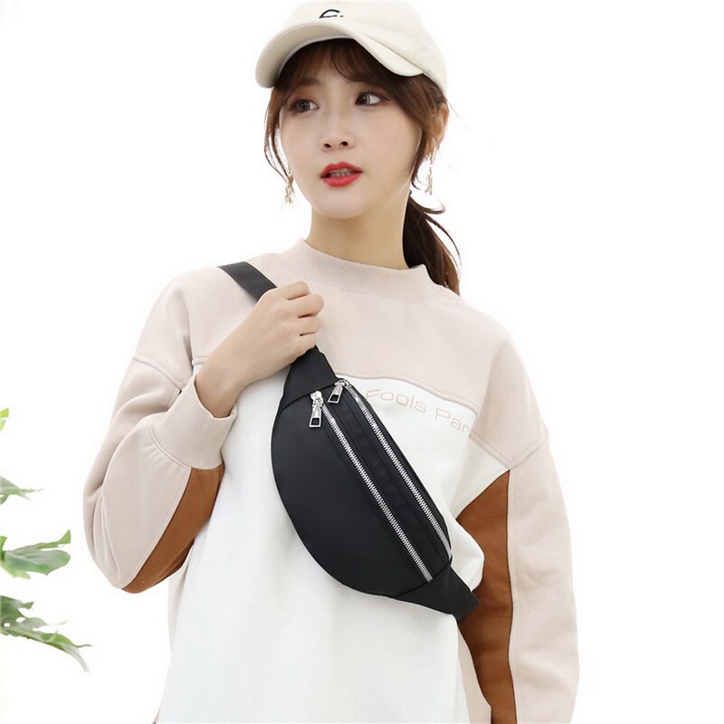 Ladies Waist Bag Zipper Large Capacity Male Casual Sports Crossbody Bags Multifunctional Shoulder Bag For Women