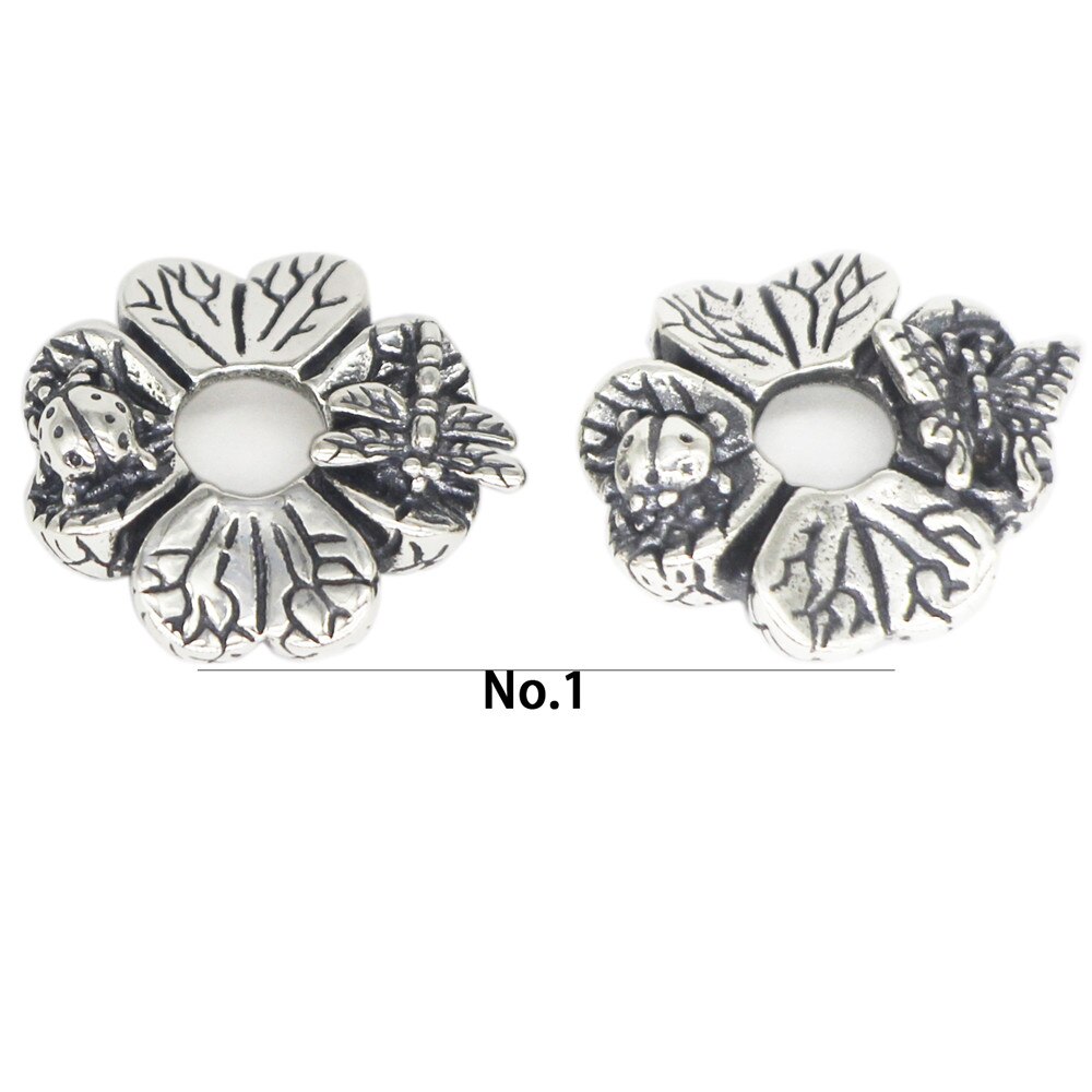 Visco 925 prata esterlina sorte trevo joaninha borboleta libélula flor charme grânulo jóias: 1