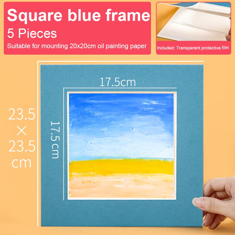 Pastel Paper For Oil Pastel Special-purpose Fine Grain Paper Oil Pastel Square Painting Cardboard Paste Paper A5/A4 Pastel Paper: 20x20cm blue 5 pcs