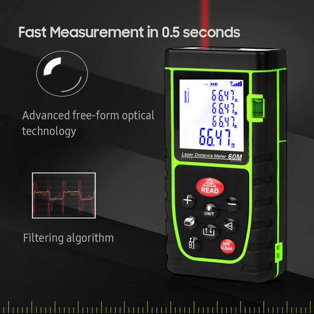 Handheld Digital Distance Meter Tool Diastimeter Area Rangefinder Data Storage Measurement Infrared Measuring Instrument