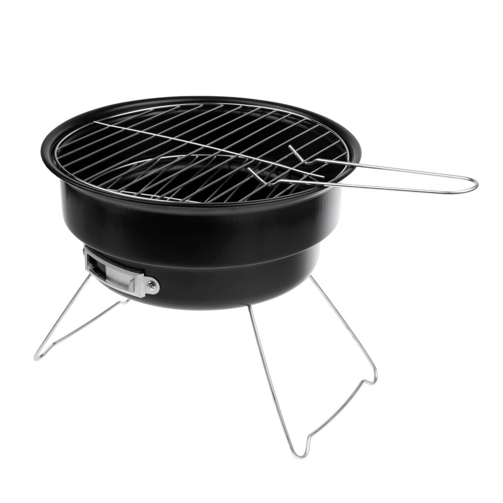 2 in 1 Mini Portable Round Camping Bbq Barbecue Grill Stand Stove Outdoor Picnic Camping Hiking Travel Fishing