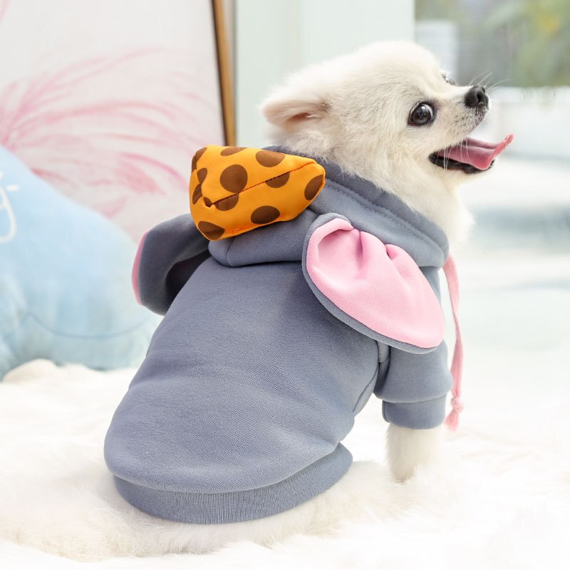 Mice Cosplay Dog Costume Funny Winter Warm Clothes For Small Dogs Cats Pet Dog Hooded Sweater Soft Puppy Clothes Pets Outfits