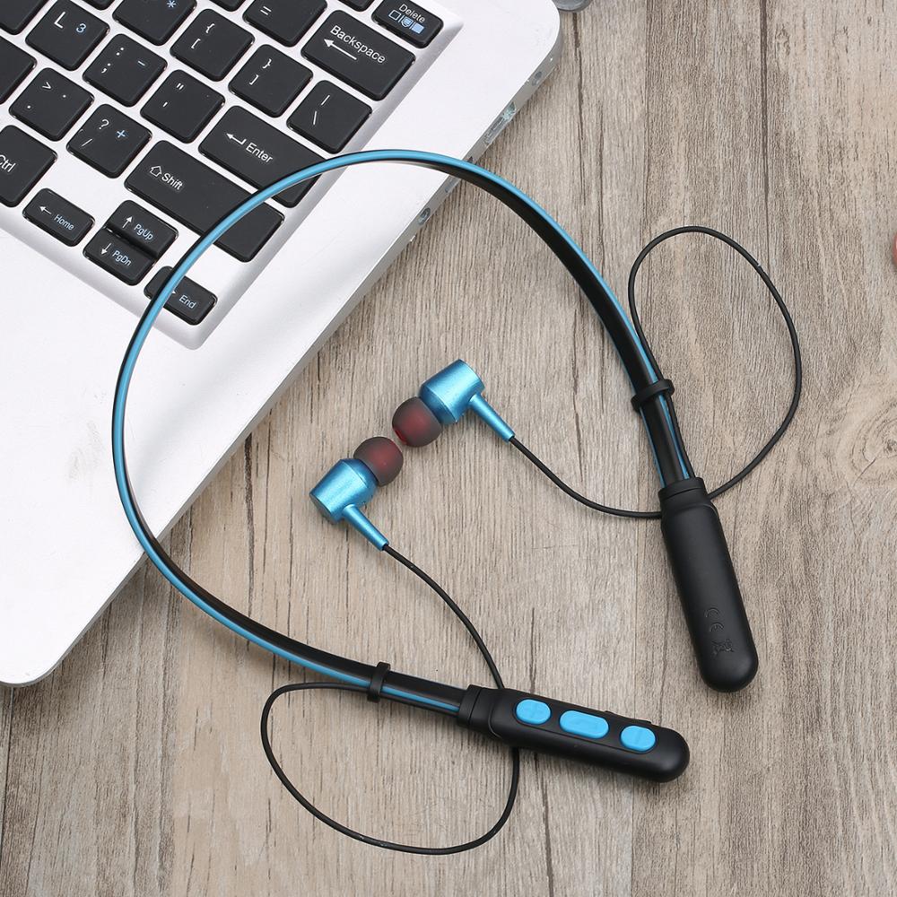 B11 écouteurs sans fil Bluetooth V4.1 casques suspendus Style cou mains libres écouteurs intra-auriculaires son stéréo avec micro Sport écouteurs: Bleu