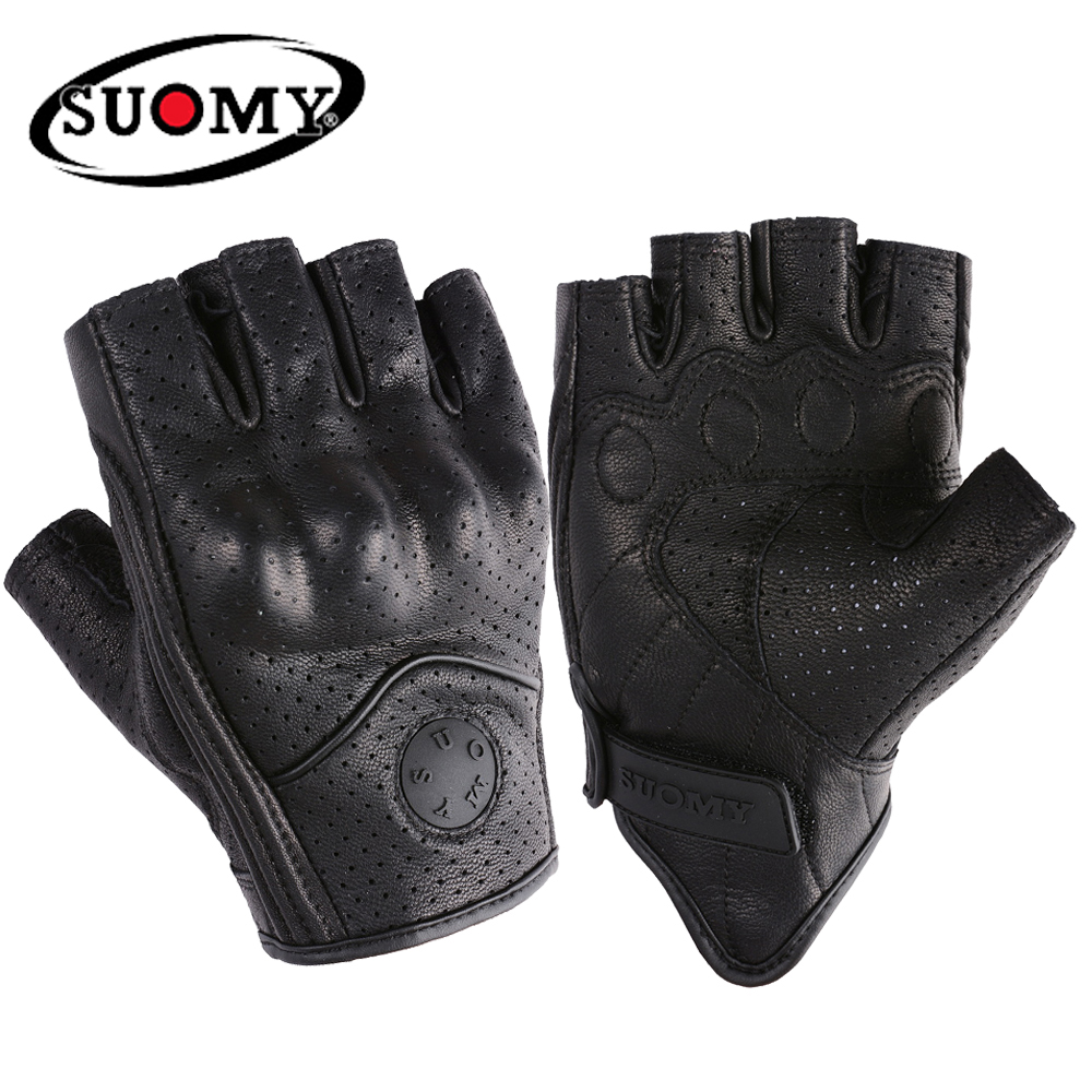 Guantes de moto de medio dedo de verano, guantes sin dedos de cuero negro Retro perforados para motocicleta, guantes sin dedos para Motocross, guantes de montar para hombres y mujeres: Verde militar / XL