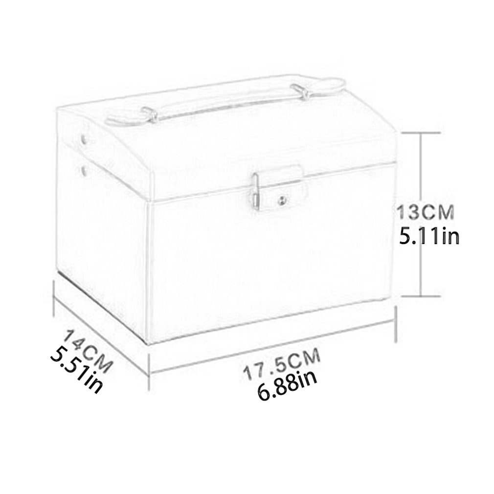 PU Leather Jewelry Storage Box Three Layer Double Drawer Makeup Organizer Dust Proof Jewelry Storage Box