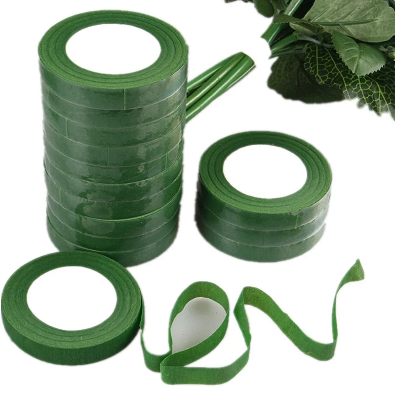 1–10 Rollen Blumenstrauß-Bänder mit Blumenstiel, grüNe selbstklebende Bänder, Floristen-Blumen-Geschenkband, Hochzeit, Party, DIY-Dekorationszubehör