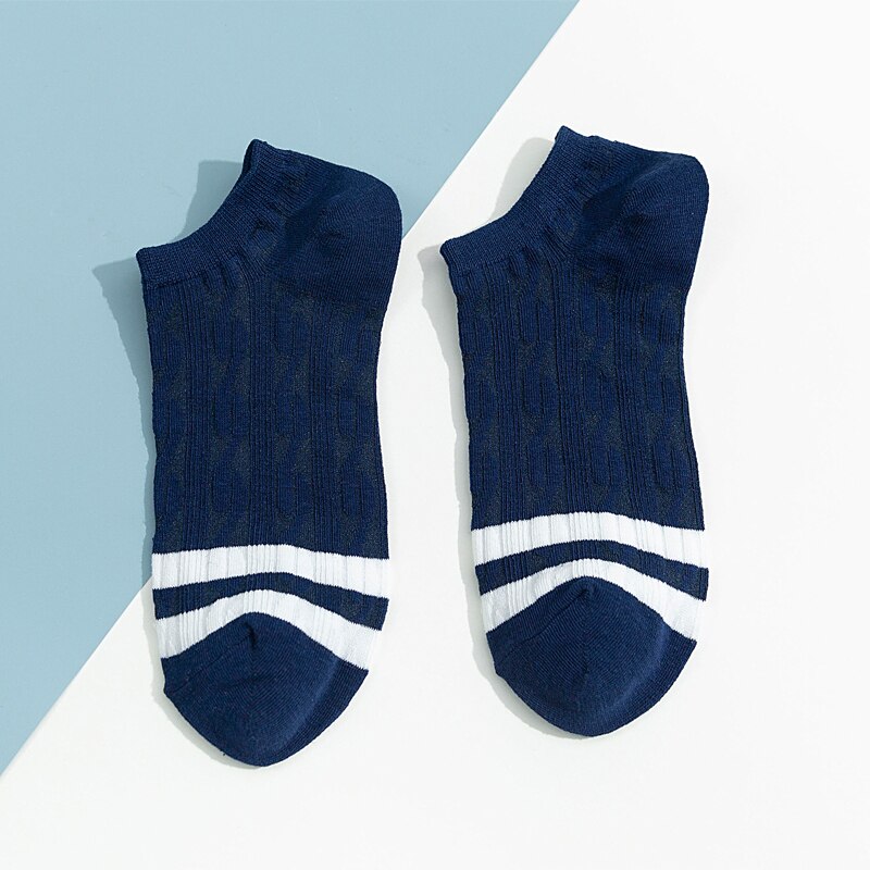 1 paar schattige harajuku-sokken in britse stijl, blauw gestreepte geruite sokken, geometrische katoenen dames, comfortabele zwarte wintersokken: 5