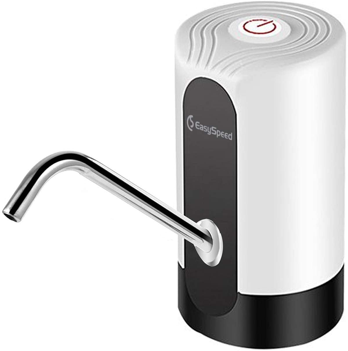 EASYSPEED, DISPENSADOR DE Agua con luz, ELECTRICO Y PORTATIL para BOTELLONES DE 5,8,10,12,13 Y 20 litros (Negro): blanco sin luz