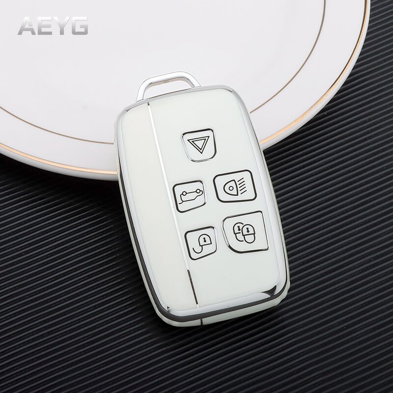 TPU Car Remote Key Case Cover Shell Fob For Land Rover Range Rover Sport Evoque Freelander2 For Jaguar XF XJ XJL XE C-X16 XKR XK: White only case