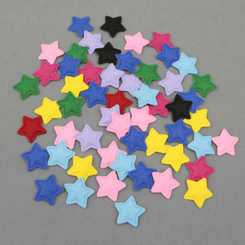 30 stuks 2.5cm stervormige vilten lapjes applicatie voor knutselen/kleding/haarspeld diy scrapbooking doos decoratie accessoires