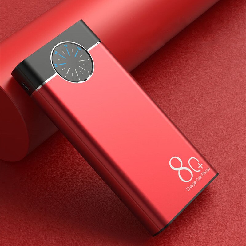 80000mAh Power Bank Large-Capacity Portable Phone Charger LED Outdoor Travel PowerBank Watch Digital Display for Xiaomi IPhone