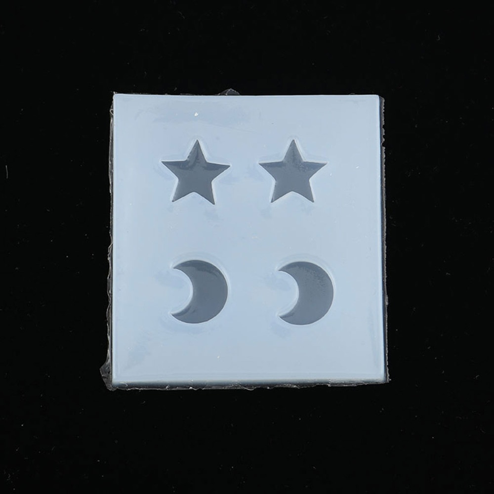 Silikone harpiks form til smykker gør stjerne hvid måne 52mm(2 " ) x 50mm(2 " ), 2 stk