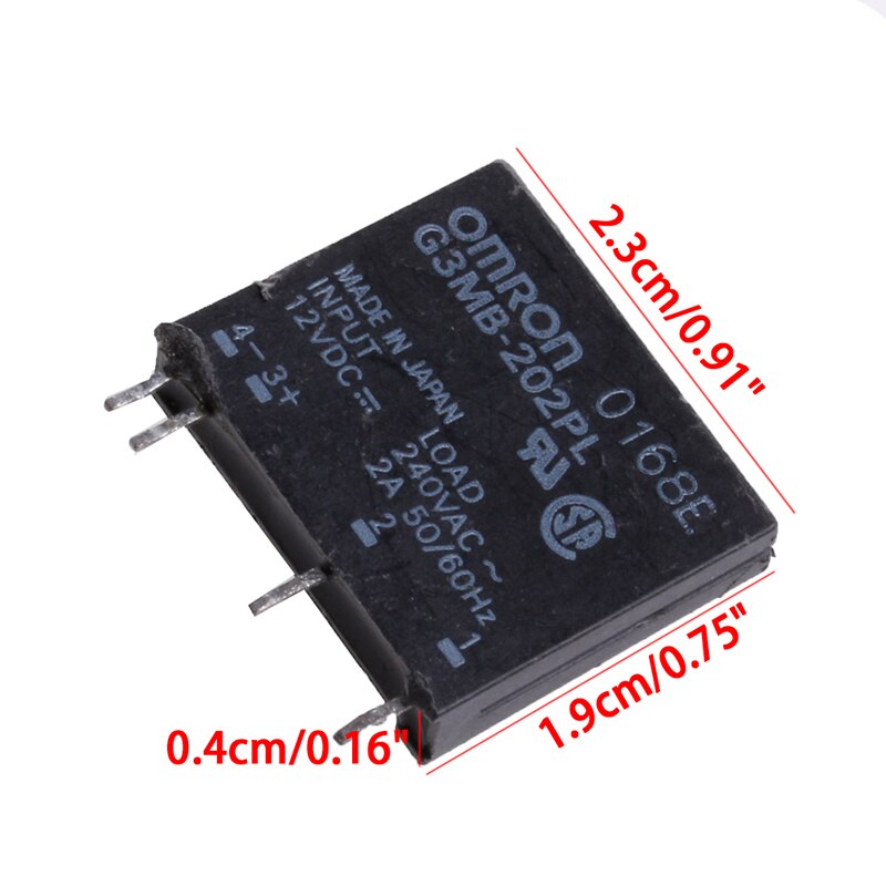1pc halvledarrelä  g3mb-202pl dc-ac pcb ssr  in 12v dc out 240v ac 2a