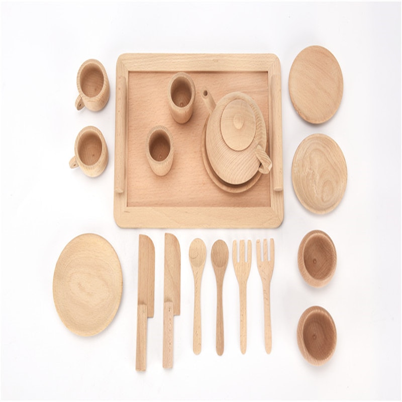 Nuovo Giocattoli In Legno Per Bambini Della Ragazza della Casa del Gioco Interattivo Giocattoli In Legno Massello Dipinto Della Cucina di Simulazione Giocattoli di Cucina Set da Tè