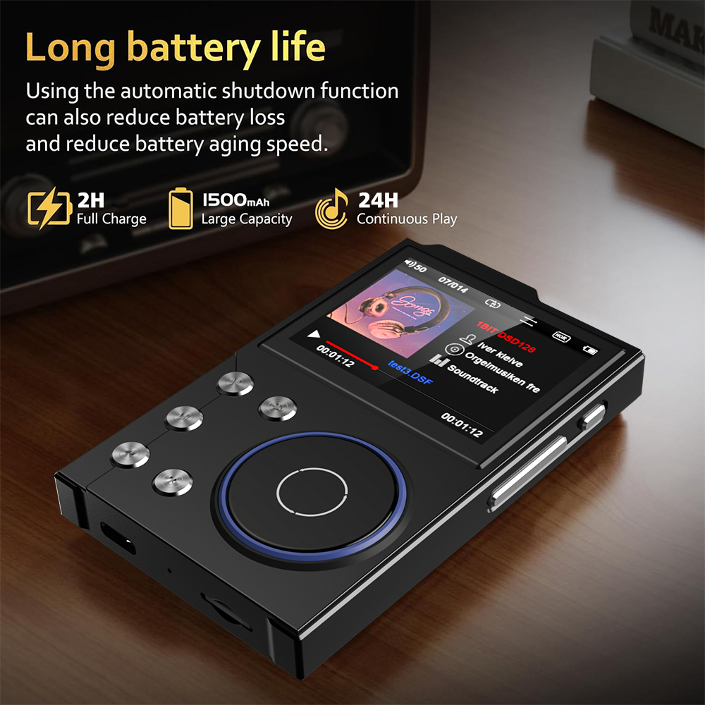 MP3 Player, Lossless DSD High Definition Portable Hi-Fi Digital Audio Music Player with 16GB Memory , Supports Up to 128GB