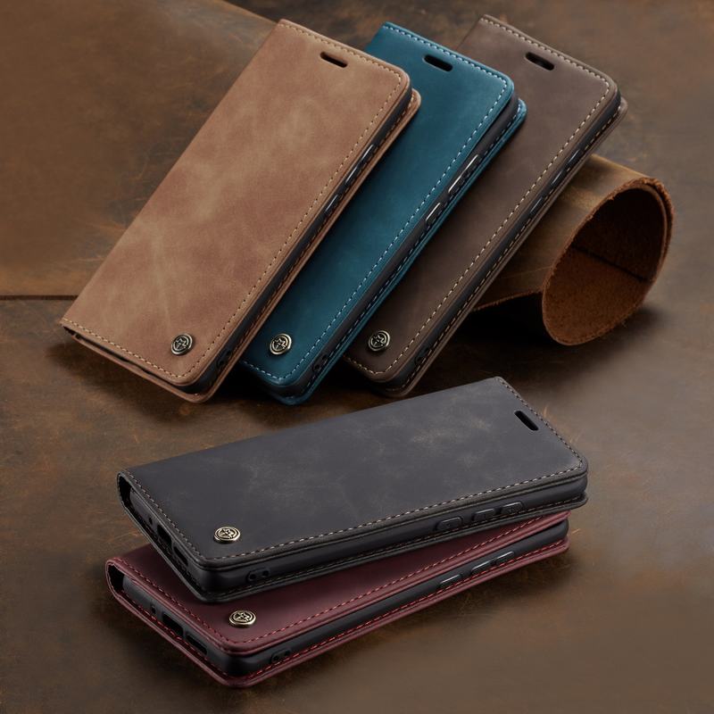 Magnetic Flip Case For Samsung Galaxy A40 A 40 Cover Case Leather Wallet Card Holder Bookcase Retro Plain Shell