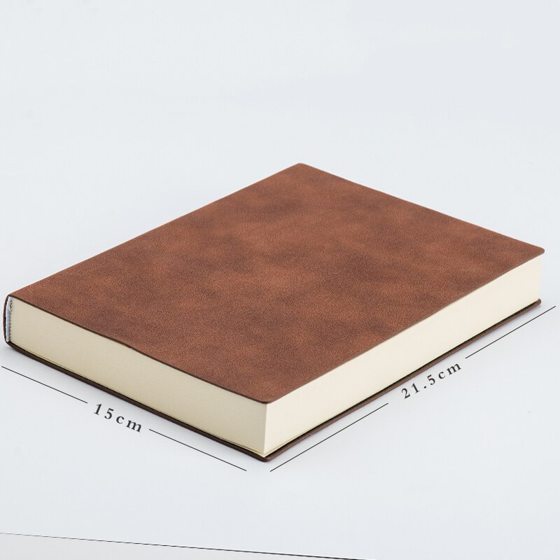 RuiZe faux leather diary notebook thick paper white blank pages sketchbook A5 office notepad vintage note book agenda soft cover: Brown