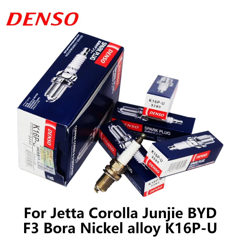 4pieces/set DENSO Car Spark Plug For Jetta Corolla Junjie BYD F3 Bora Nickel alloy K16P-U