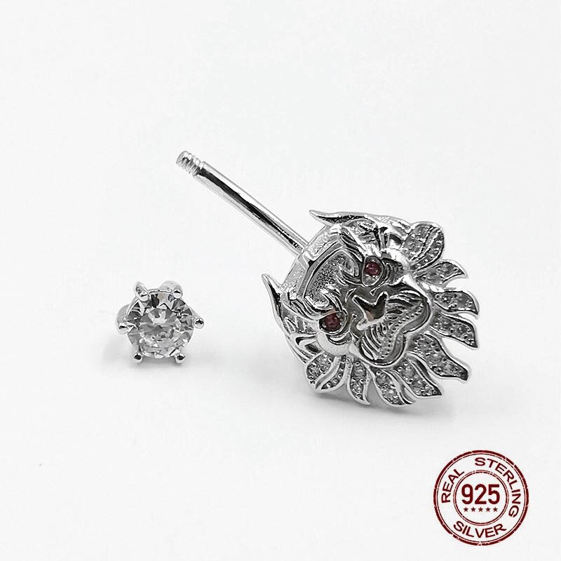 HelloLook Löwe Nabel durchbohren Ring 925 Sterling Silber Bauch Buttton Ring für Frauen 925 Silber Bauch durchbohren Körper Schmuck