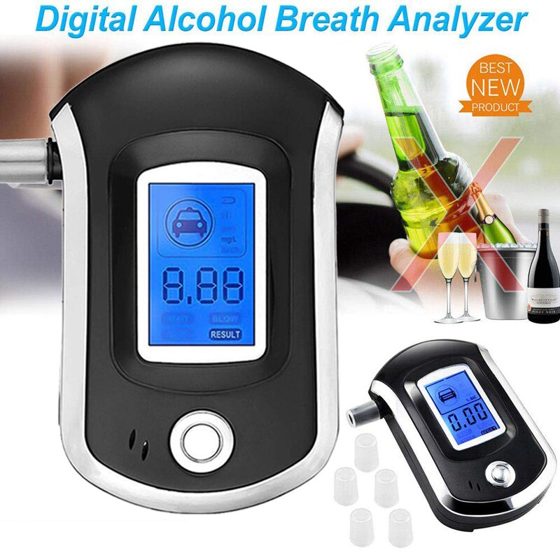 Politie Alcohol tester blaastest digitale breath analyzer blow professionele AT6000 draagbare alcohol testen Etilometro