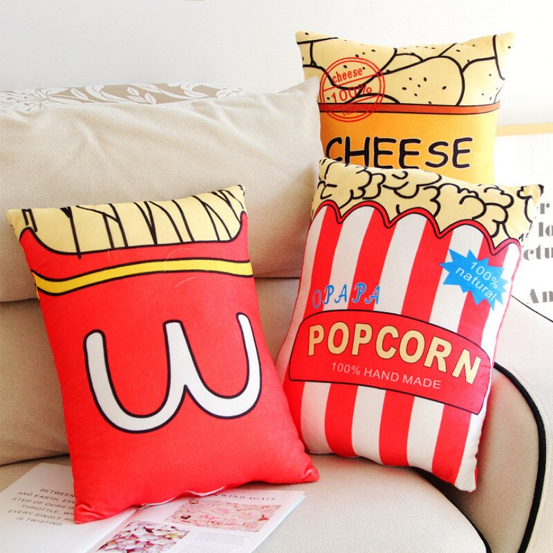 55*40 cm Kawaii pomme de terre pop-corn fromage Simulation alimentaire oreiller farce doux en peluche coussin mignon jouet traversin enfants fille
