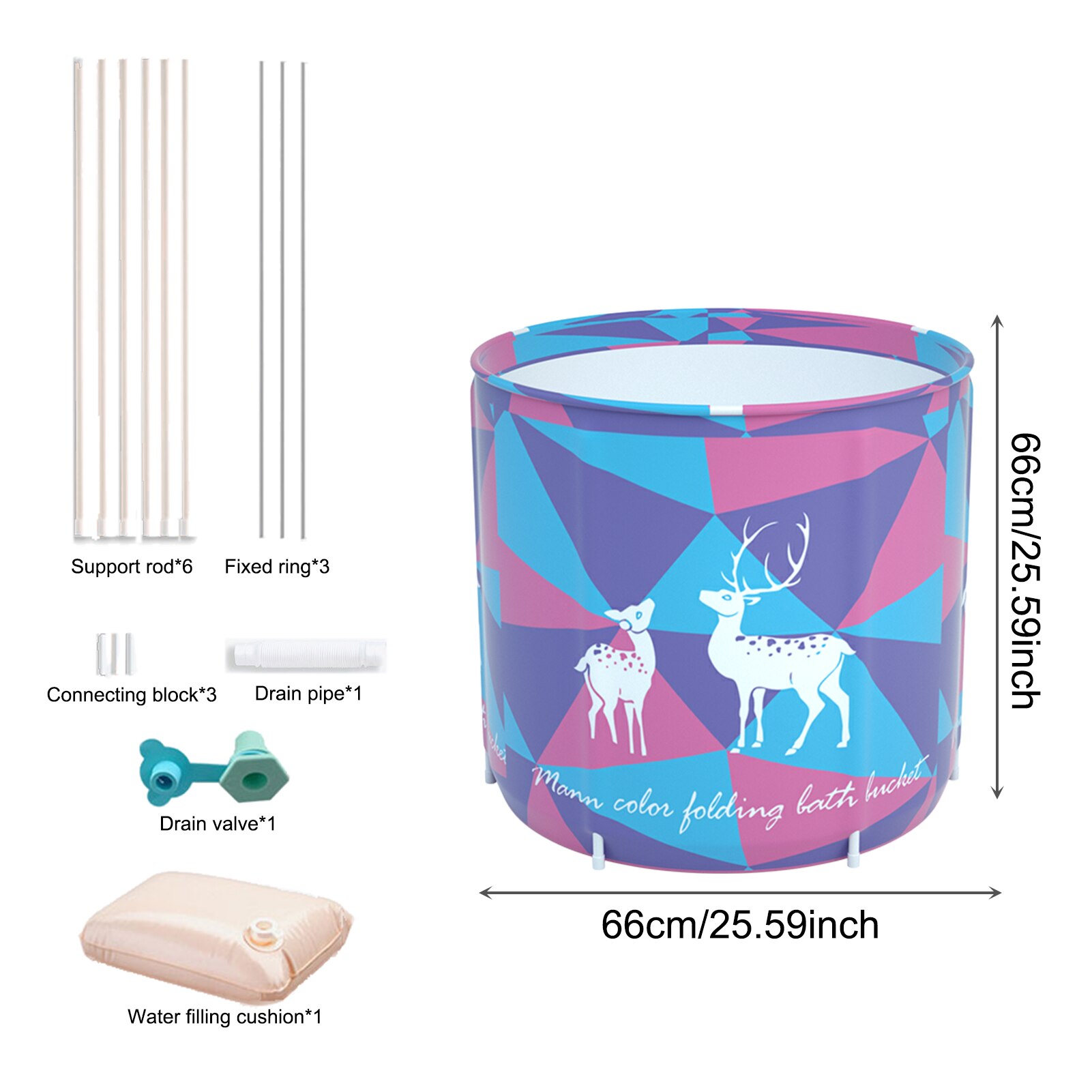 1PCS Portable Foldable Bathtub Family Bathroom SPA Soaking Non-toxic Pvc Waterproof Canvas Large Bathtub For Family Spa: A