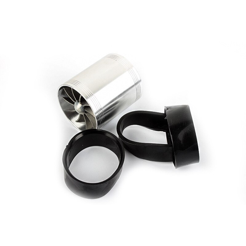 Car Turbocharger Modified Metal Auto Turbo Kit Double-sided Turbo Intake Turbo Car Engine Turbocharger: silver